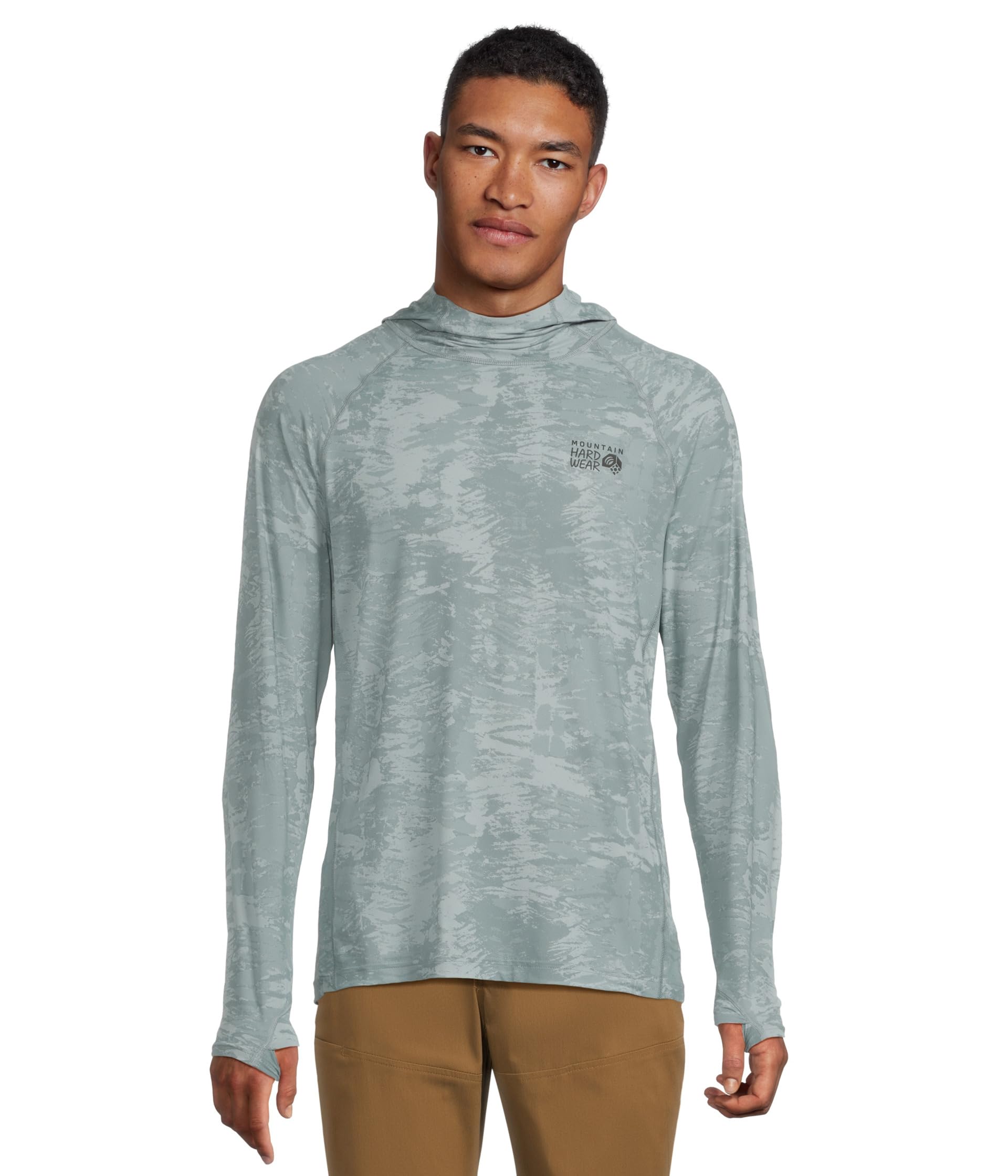 

Топ Mountain Hardwear Crater Lake Long Sleeve Hoody, цвет Blue Sage Inked Dyed Print