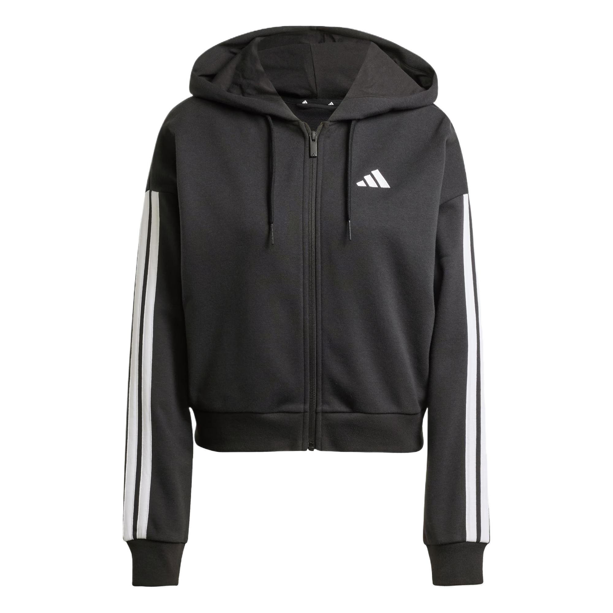 Adidas Женская куртка W 3S FT FZ HD черная, Black — фото 3
