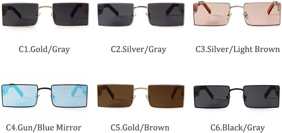 

Винтажные панк-солнцезащитные очки прямоугольной формы для мужчин и женщин, ретро-металлические очки в стиле стимпанк с защитой от УФ-излучения UV400 VFDHN, C3