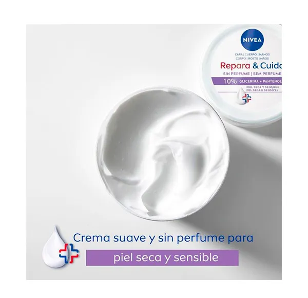 Крем для тела для сухой и чувствительной кожи Glicerina & Pantenol Nivea, 400 ml — фото 3