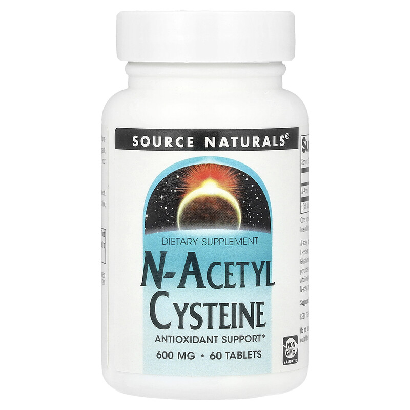

Source Naturals, N-ацетилцистеин, 600 мг, 60 таблеток