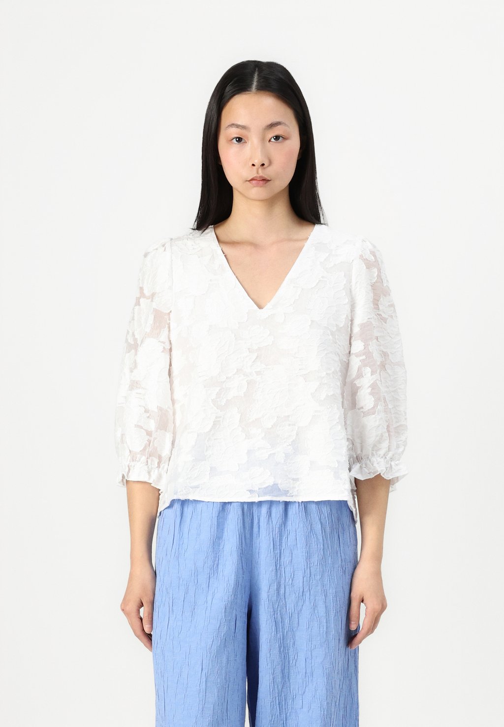 

Блуза SLFCATHI SADIE 3/4 Selected Femme, белый