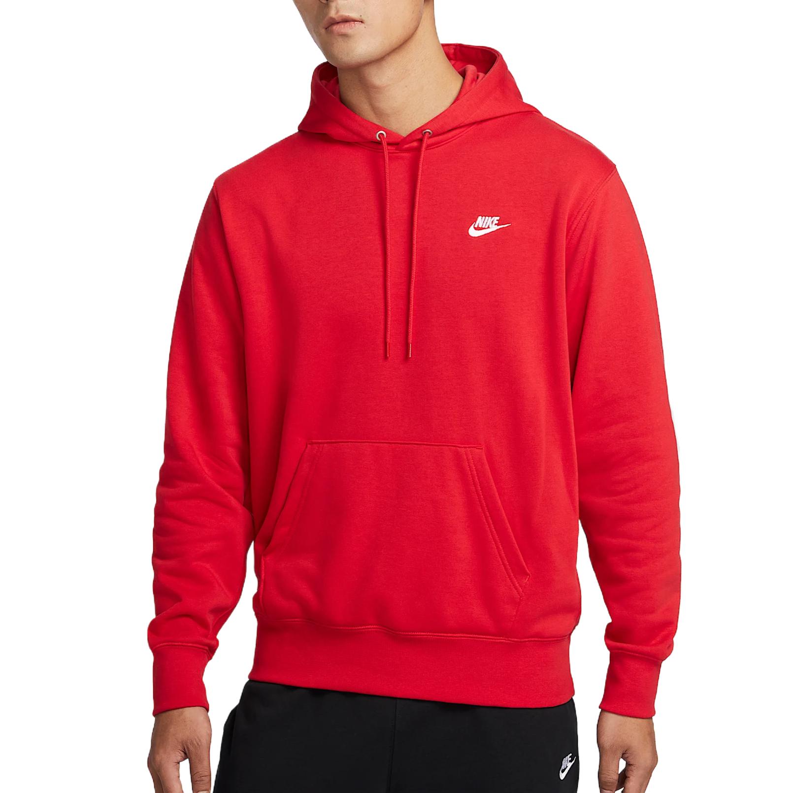 Толстовка Sportswear Club Fleece Nike, красно-белый — фото 3