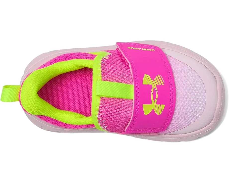 Кроссовки Under Armour Kids Flash (Toddler), Prime Pink/Rebel Pink/High Vis Yellow — фото 2