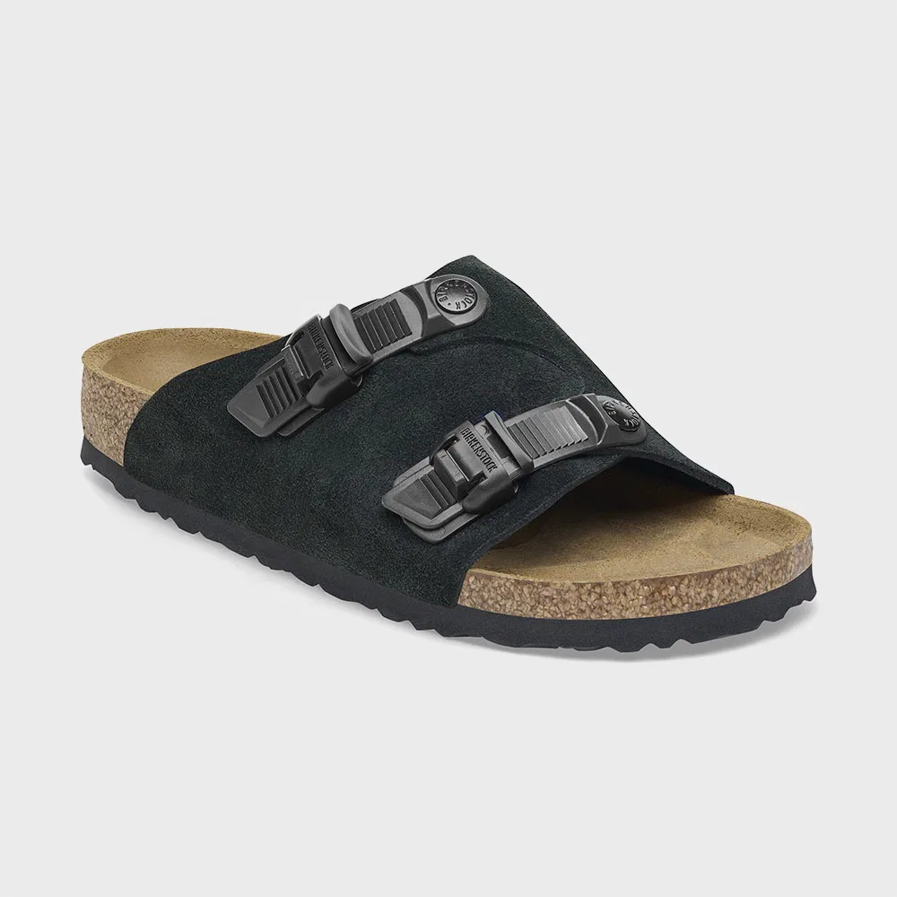 Мужские чёрные слайды Zurich Tech Suede Leather от Birkenstock