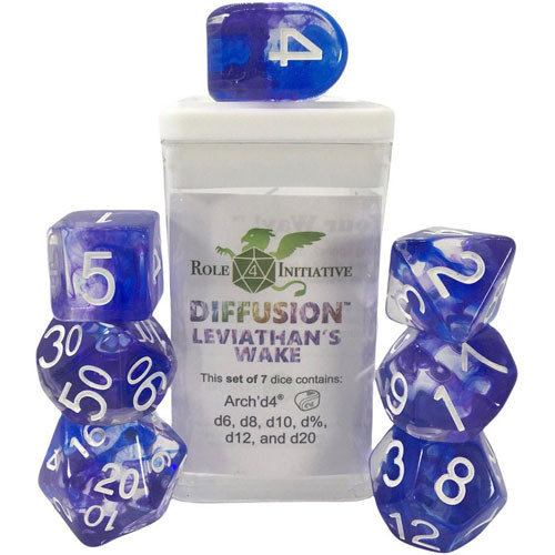 

Аксессуары Role 4 Initiative R4I Dice w/ Arch'd4: Diffusion - Leviathan's Wake w/ White (7)