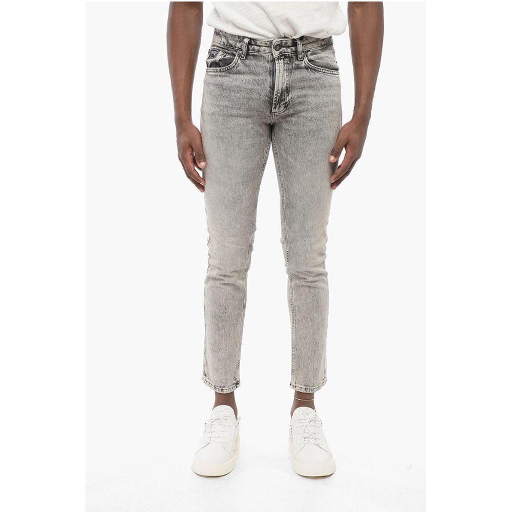 

JEANS COUTURE Узкие джинсы с эффектом потертости, 14 см Versace, Gray