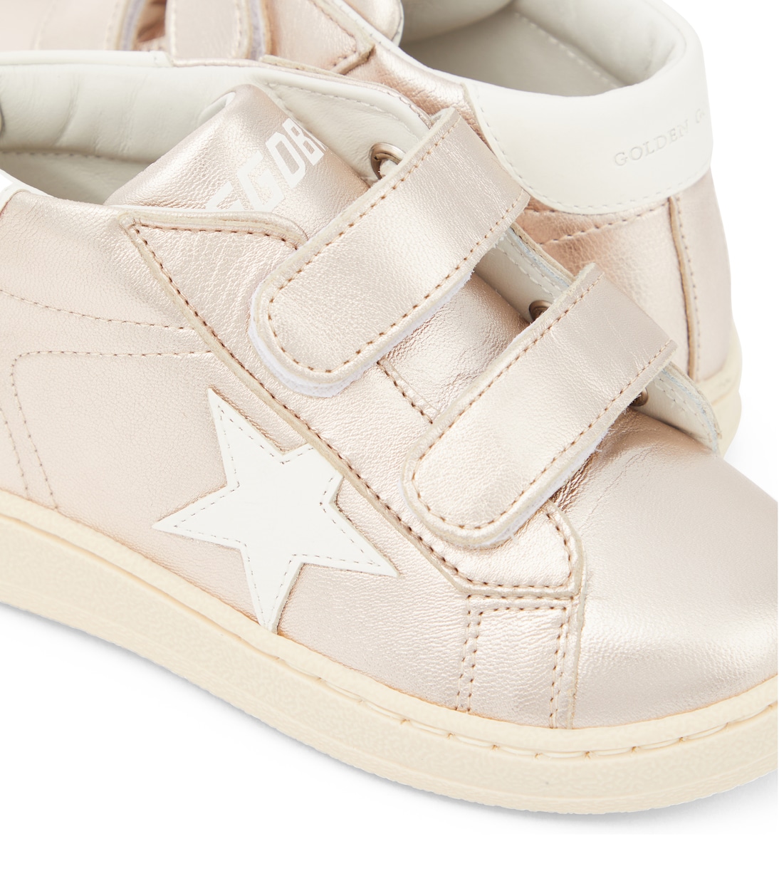 Кроссовки Baby June из металлизированной кожи Golden Goose Kids, Rose Quartz/White — фото 4