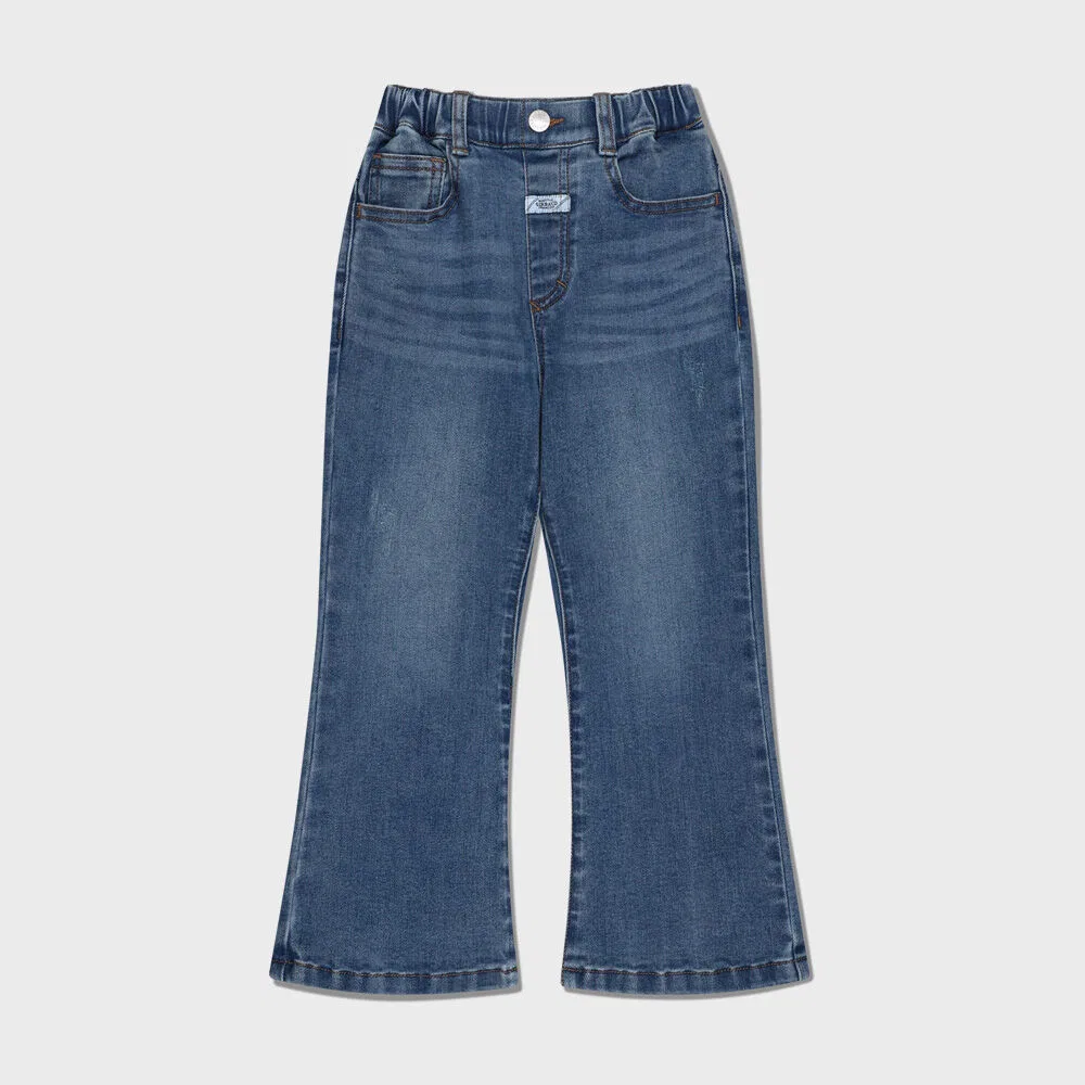 Детские расклешённые джинсы W Flared синие от Marithé Kids — фото 2