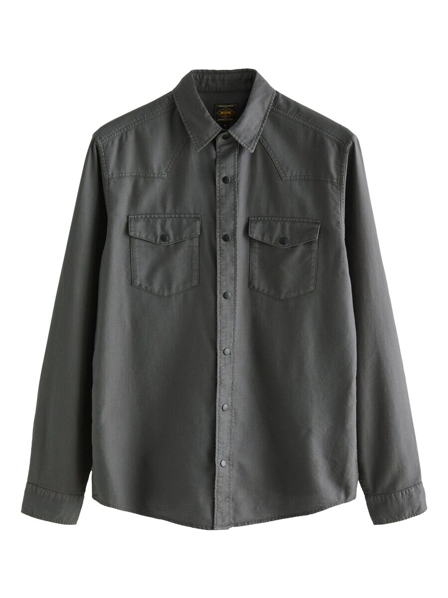 

Повседневная рубашка Next Regular fit Button Up Shirt, темно-серый