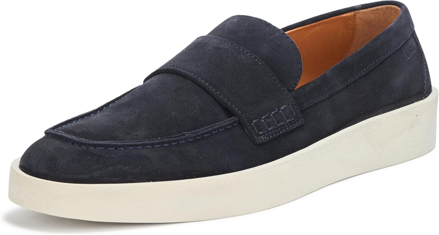 

Мужские лоферы BOSS из замши цвета глины, Clean Navy