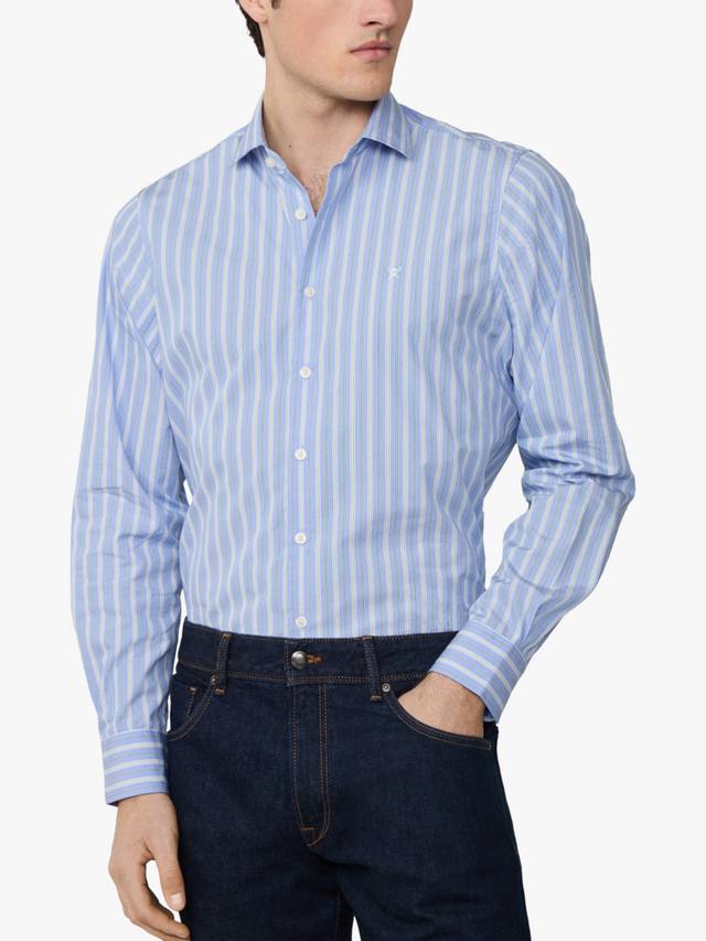 

Хлопковая рубашка в полоску Regular Fit Hackett London, Blue/White
