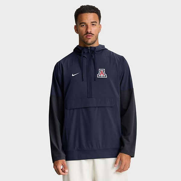 Мужская толстовка с капюшоном и молнией до половины navy arizona wildcats Nike
