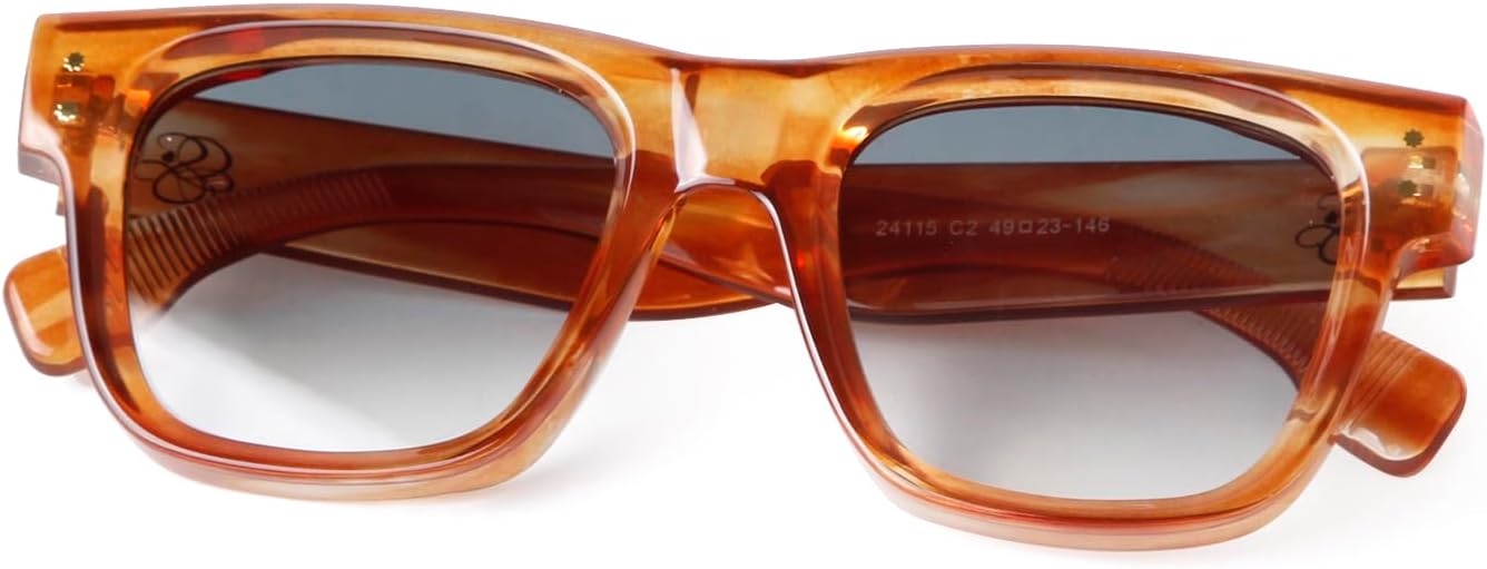 

Винтажные квадратные массивные солнцезащитные очки VIA LEECA для женщин и мужчин, ретро классические солнцезащитные очки в дизайнерском стиле, Irregular Light Brown Frame Gradient Green Lens