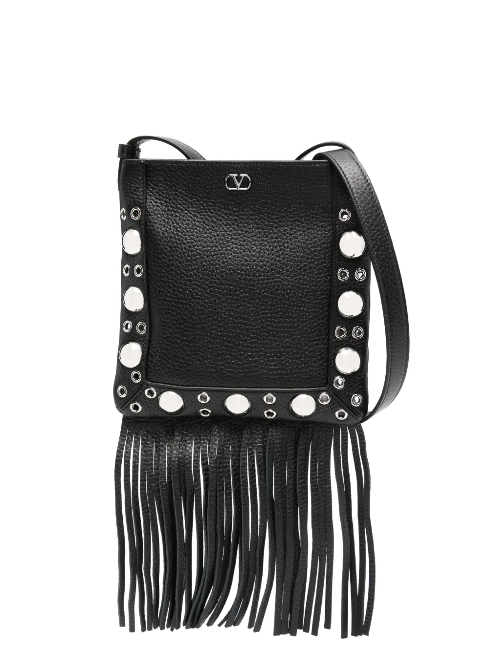 

Сумка на плечо с бахромой и заклепками VALENTINO GARAVANI, черный