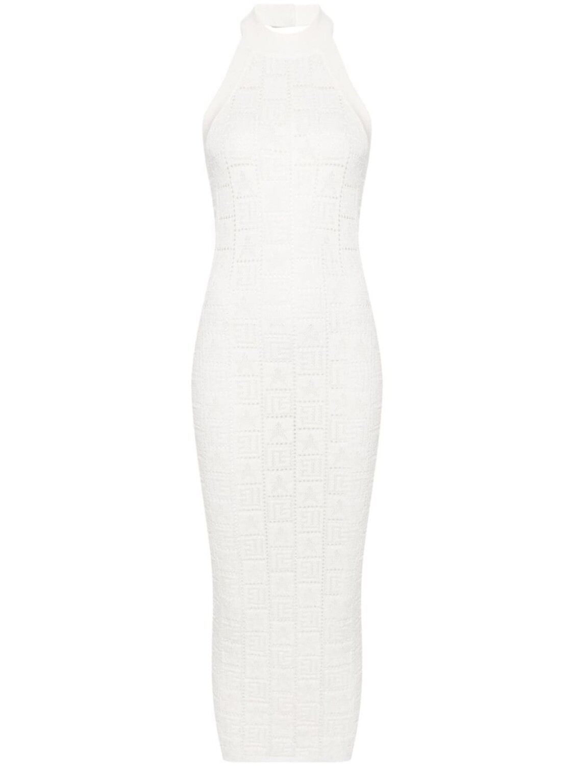 

Balmain платье миди в технике кроше, белый