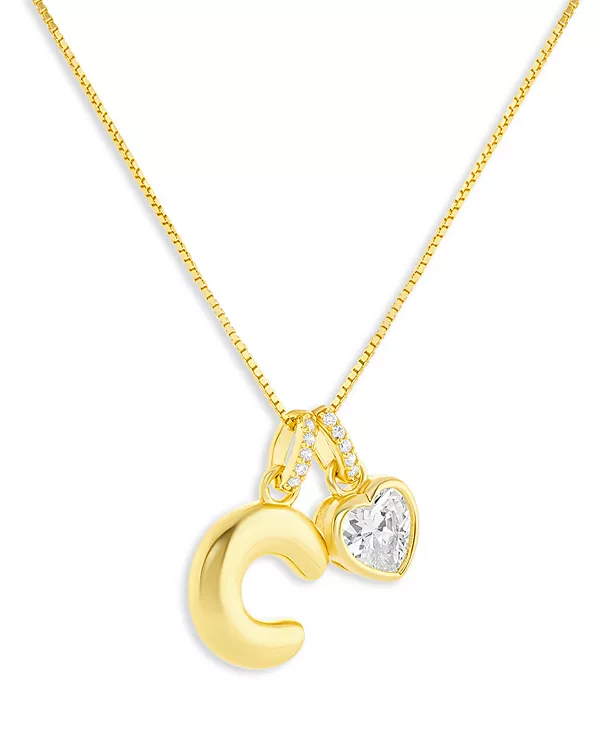 

Серебряное ожерелье с инициалами в праздничном стиле, эксклюзивно в Macy's Holiday Lane, c