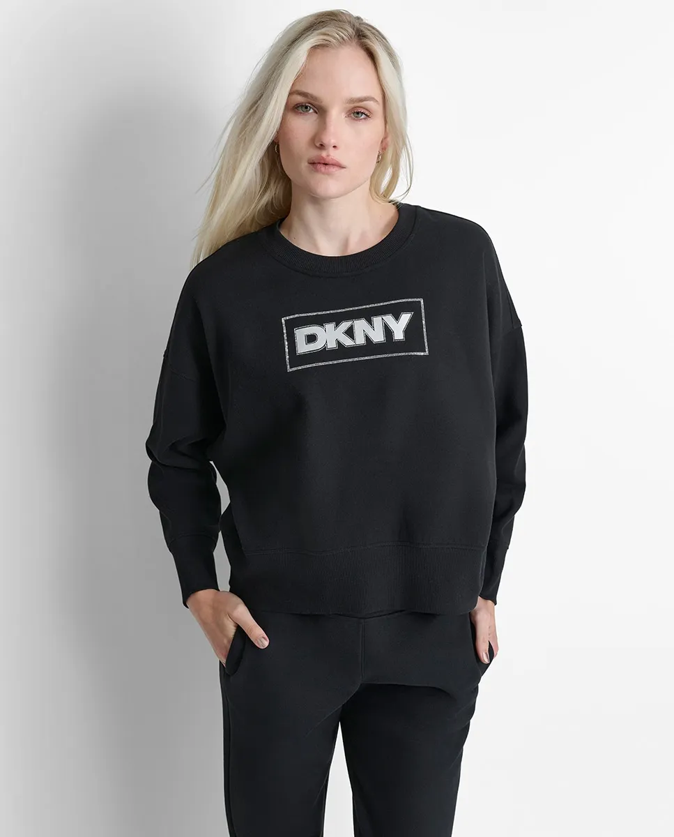 

Женская толстовка с круглым вырезом и длинными рукавами Dkny, черный