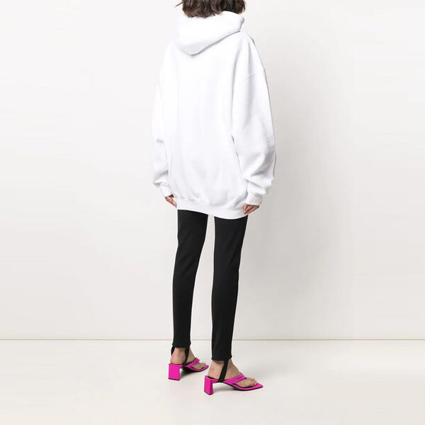 Свитер ss21 small label logo cotton hoodie white Balenciaga, белый — фото 4