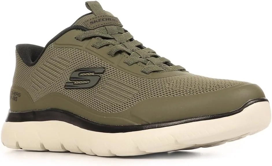Мужские кроссовки Skechers Summits Leyter Hands Free без шнурков, черный/оливковый — фото 2