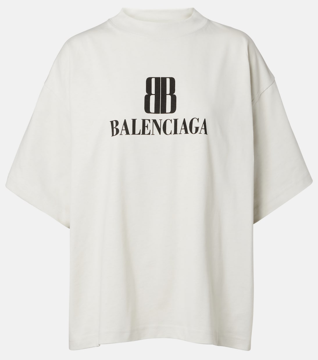 

Футболка из хлопкового джерси с логотипом Balenciaga, Dirty White