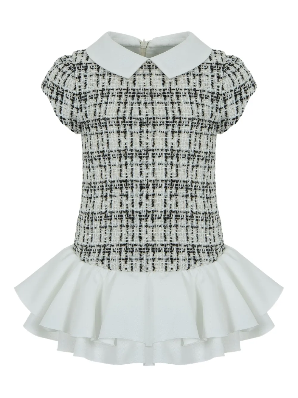 

Твидовое платье с оборками Lapin House, белый