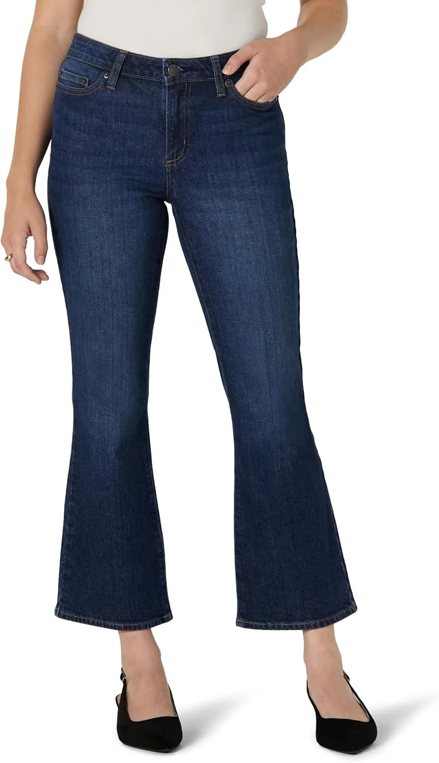 

Amazon Essentials Женские джинсы Mid-Rise Kick Crop, средняя растяжка