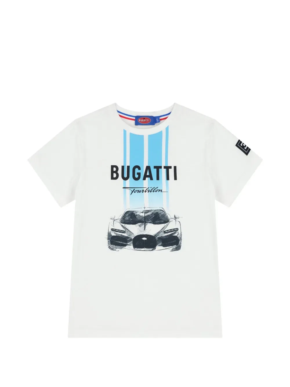 Футболка с автомобильным принтом Bugatti Kids, белый