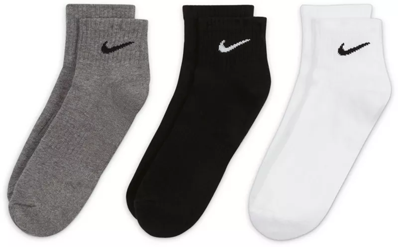 Мужские носки для гольфа с амортизацией Nike Dri-FIT на каждый день — 3 шт, серый/белый/черный — фото 2