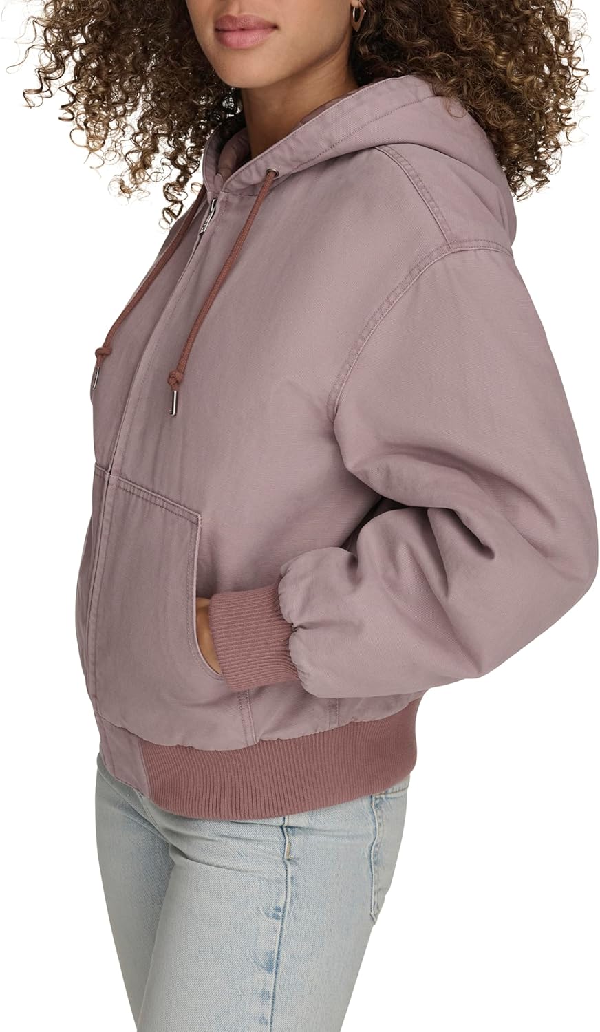 Женская куртка-бомбер Levi's Workwear Hoody Bomber (стандартные и большие размеры), Purple Dove (Filled) — фото 3