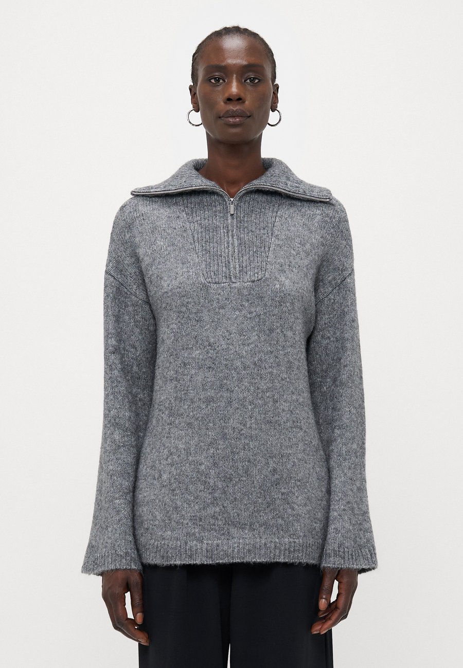 

Джемпер Vero Moda Tall VMMIRLA HIGHNECK ZIPPER LONG , Medium Grey Melange/Mottled Grey