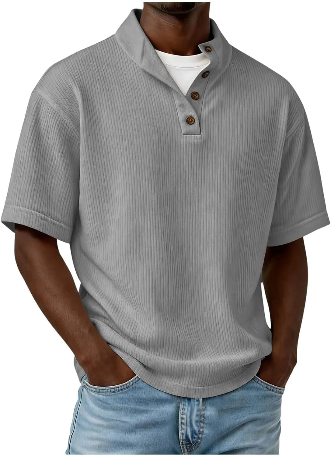 

Мужская футболка-поло с коротким рукавом, летняя, легкая