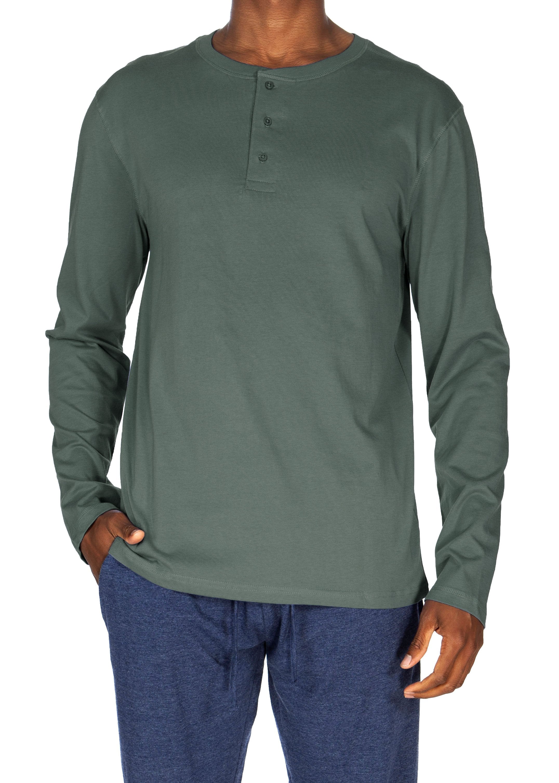 

Супермягкая кофта с длинным рукавом Henley Unsimply Stitched, темно-зеленый