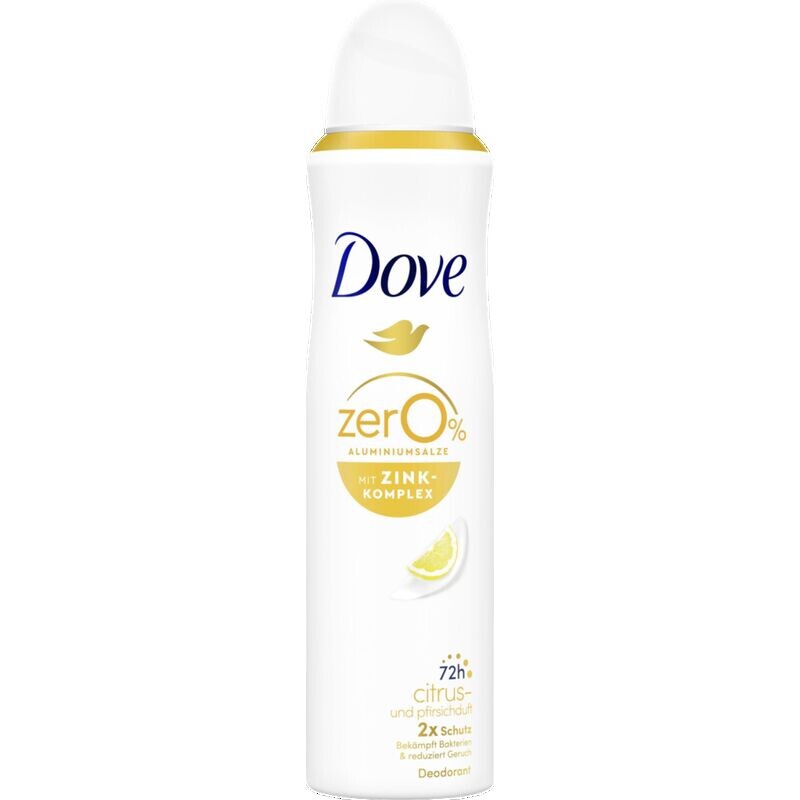 

Дезодорант-спрей с комплексом цинка и ароматом цитрусовых и персика Dove, 150 ml