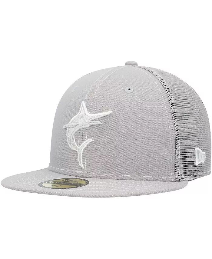 

Мужская серая облегающая кепка Miami Marlins 2023 для тренировки мяча на поле 59FIFTY New Era, серый