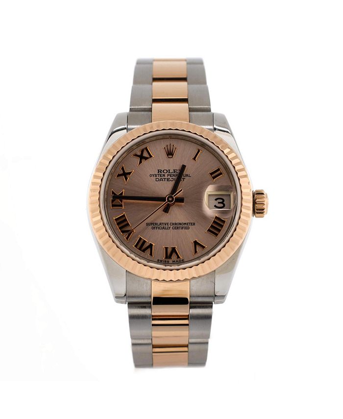 

Часы Oyster Perpetual Datejust Automatic из нержавеющей стали и розового золота 31 мм Pre-Owned Rolex, розовый