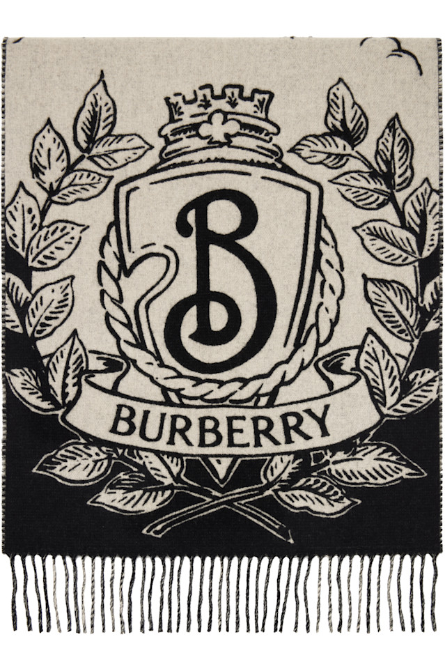 

Burberry Черный широкий двусторонний шарф "Бурячий рыцарь"