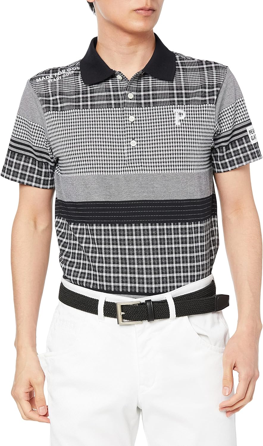 

Мужская поло-рубашка с коротким рукавом Parly Gates 053-3160205 (дышащая, жаккардовая) / для гольфа Pearly Gates, темно-синий