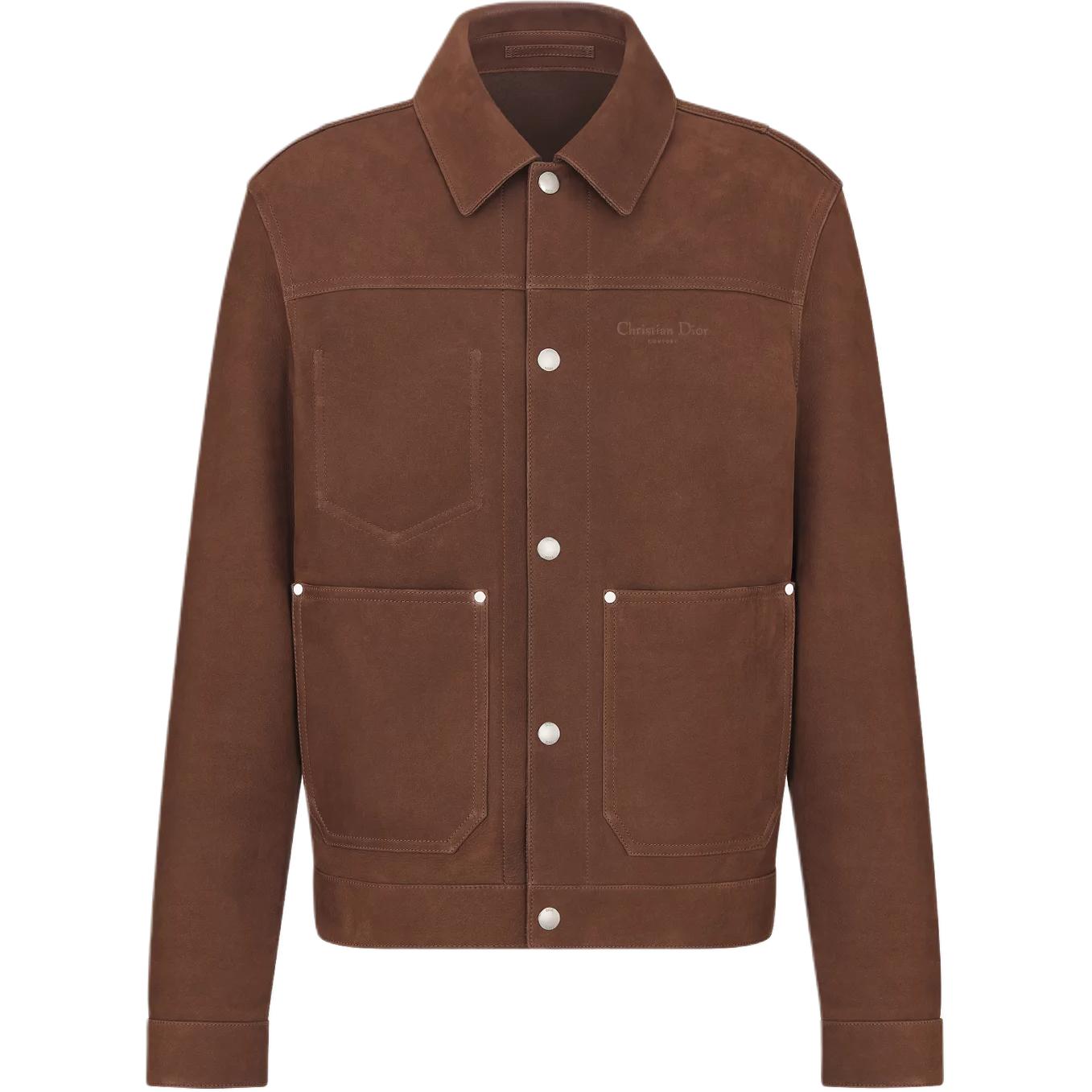 

DIOR Кожаная куртка мужская Brown из летней коллекции SS25