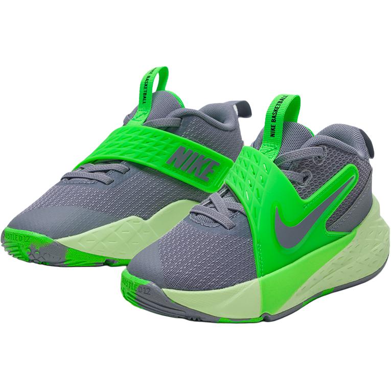 Nike Team Hustle D 12 Low top детские повседневные кроссовки Gray Green — фото 4