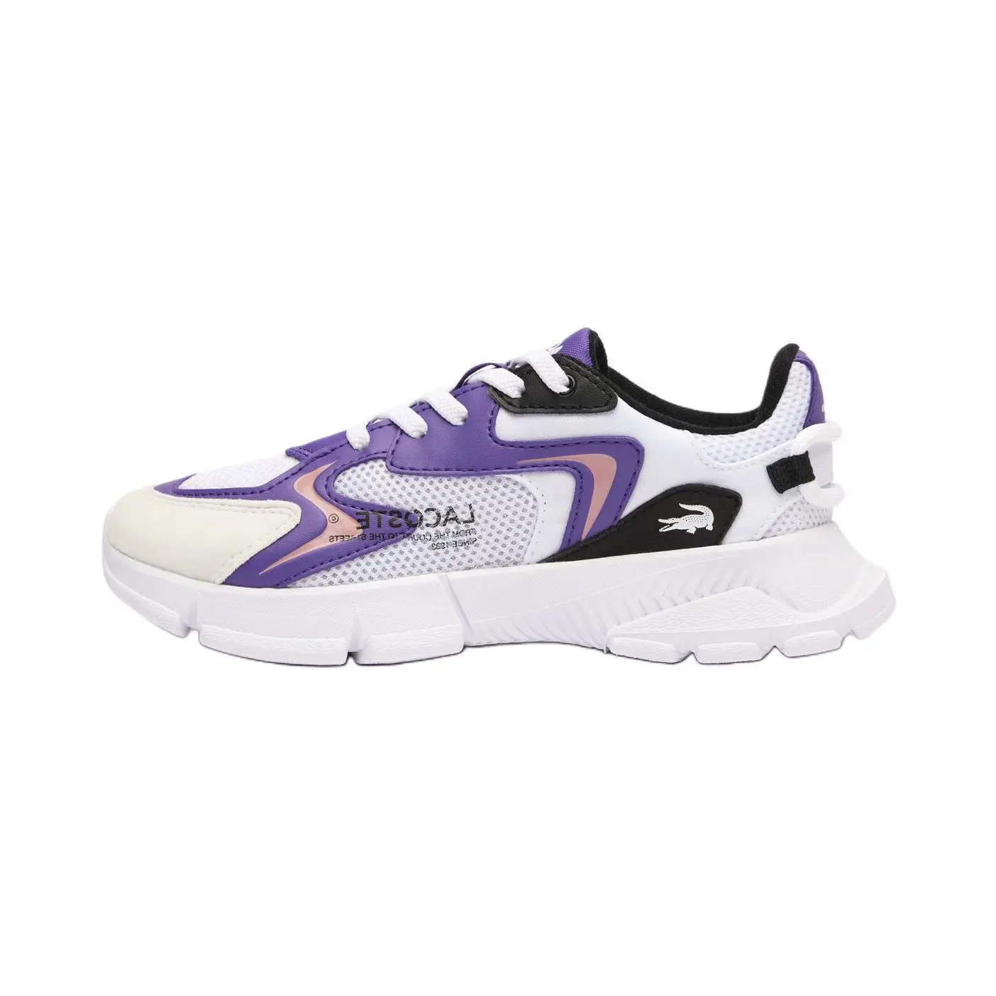 

Низкие детские повседневные кроссовки White Purple для детей 3-7 лет LACOSTE, белый фиолетовый