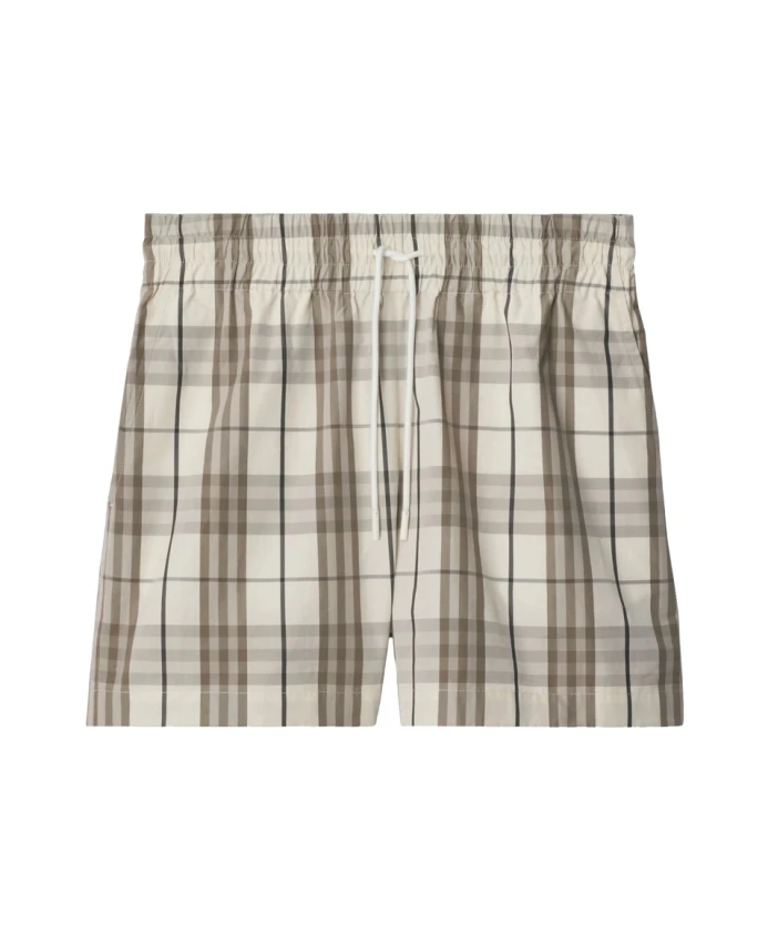 

Рубашка кремово-бежевого цвета с эластичным поясом и завязками Burberry, мультиколор