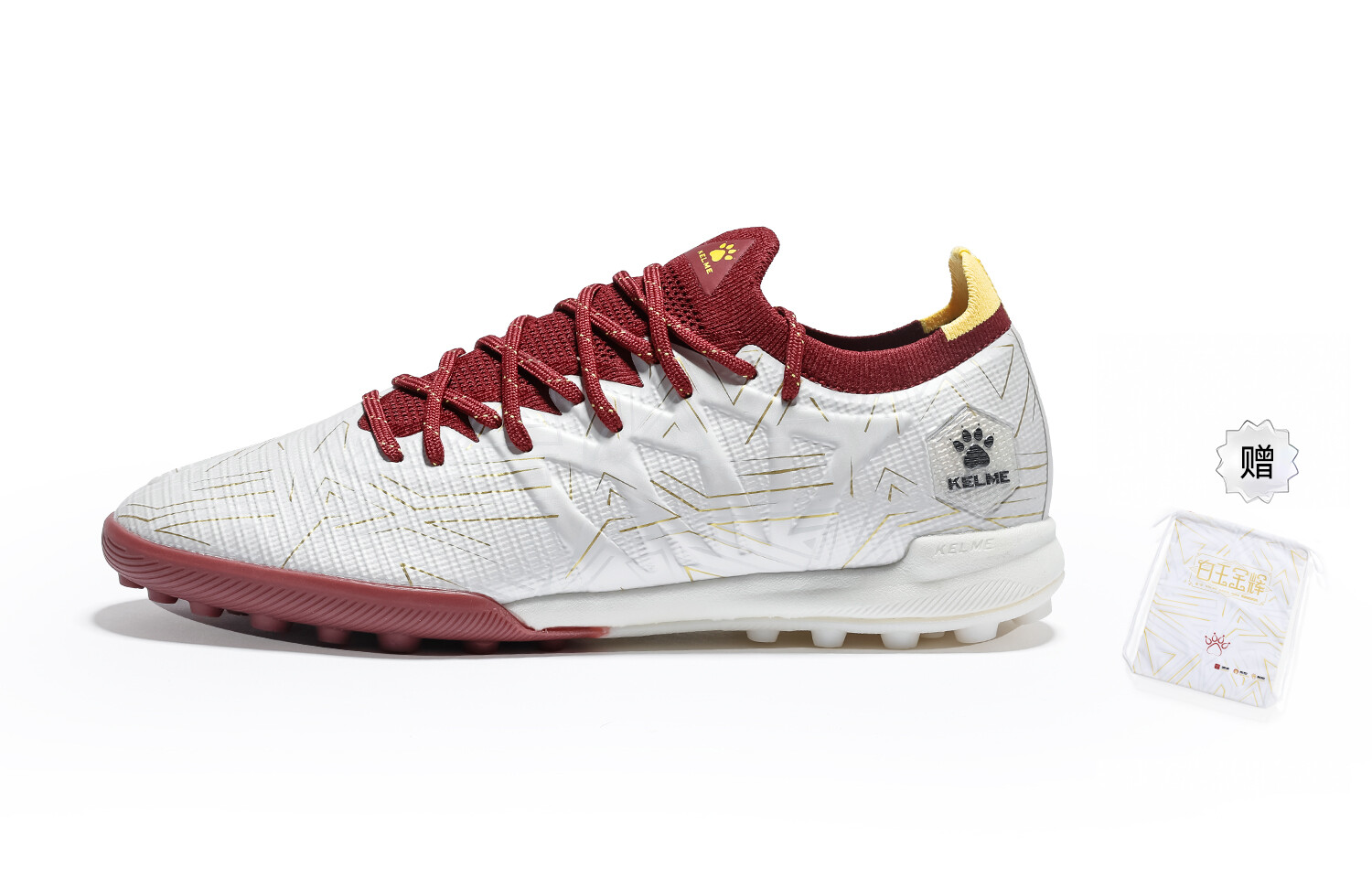 

Футбольные бутсы унисекс с низким верхом белые/золотые Kelme