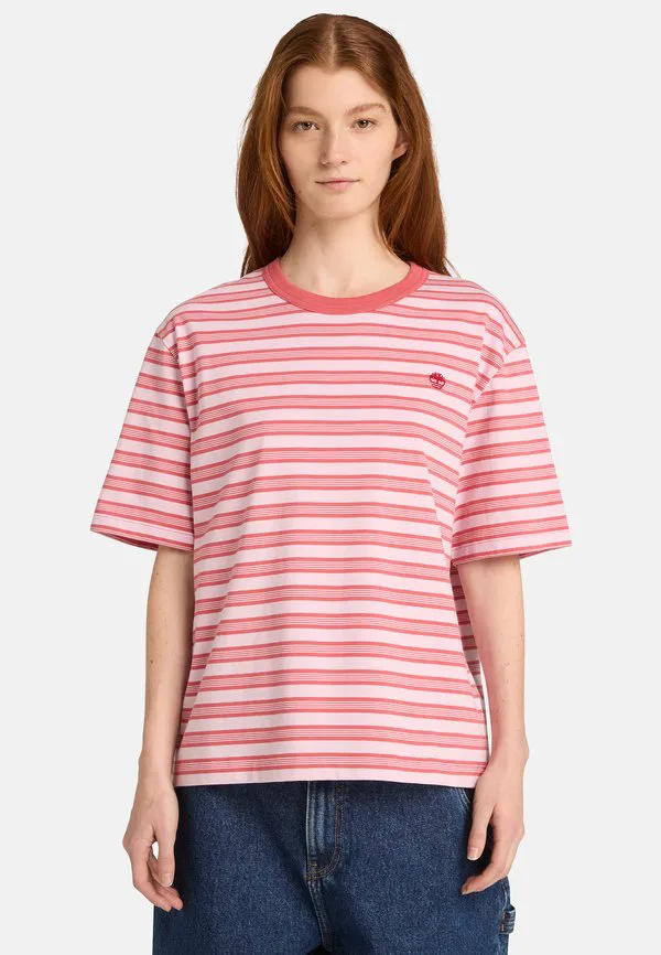 

Футболка с коротким рукавом в полоску Timberland, Medium Red, Красный, Футболка с коротким рукавом в полоску Timberland, Medium Red