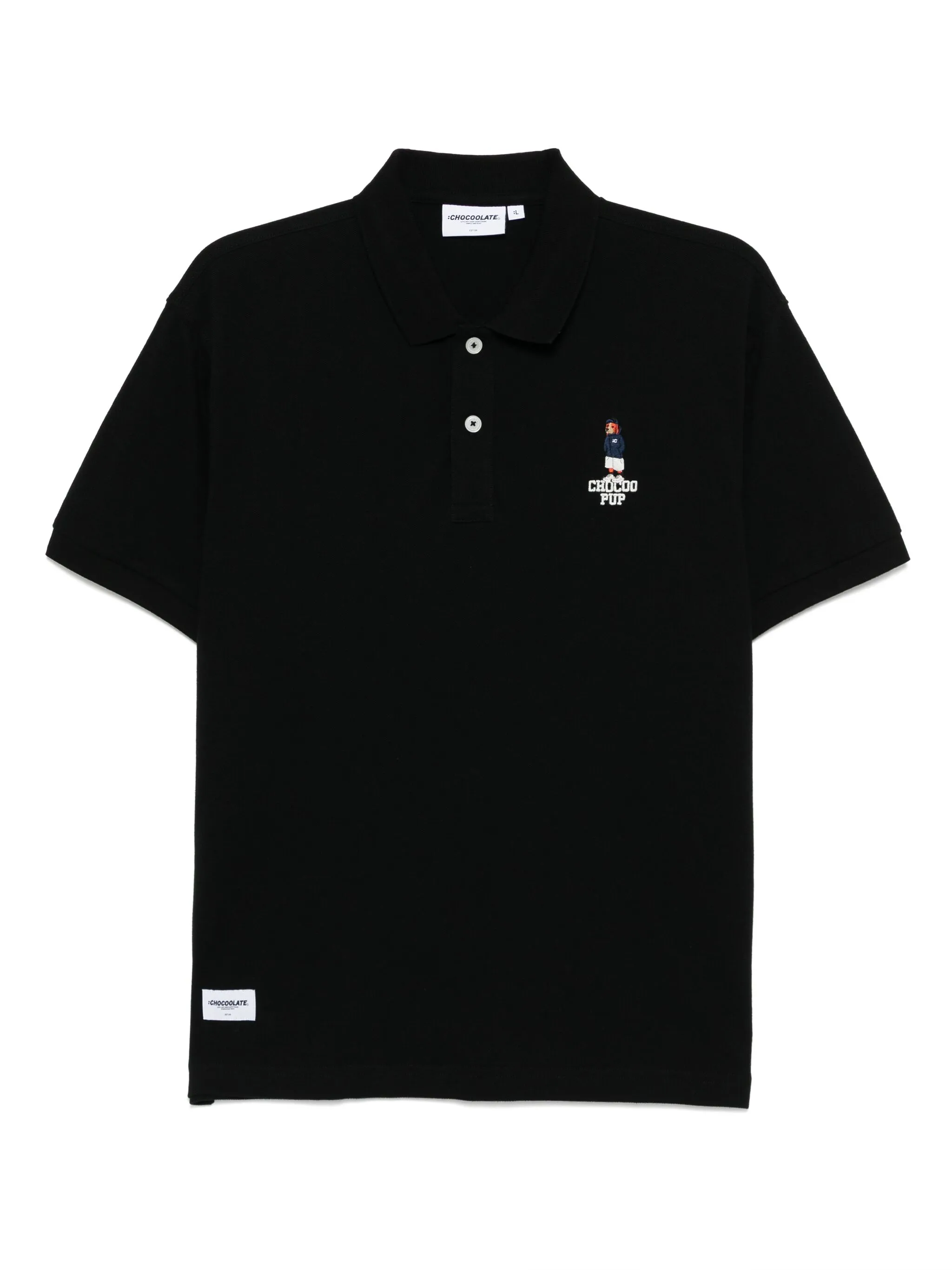 

Рубашка поло с вышитым логотипом Chocoolate, черный