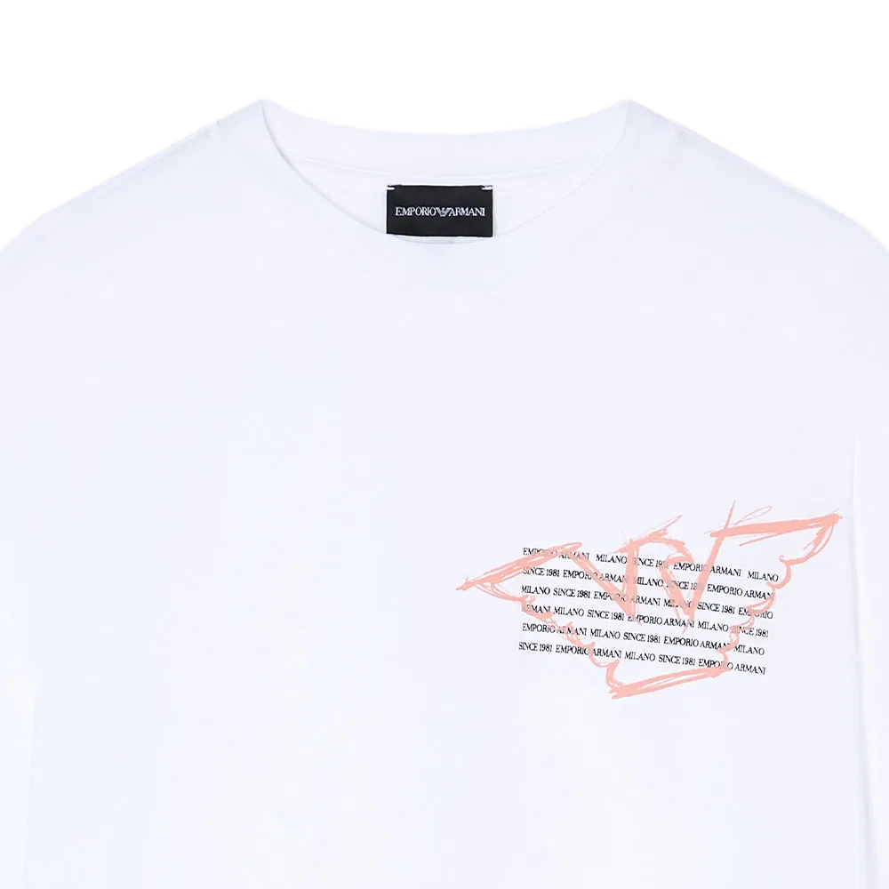 Укороченная футболка EMPORIO ARMANI, White — фото 3