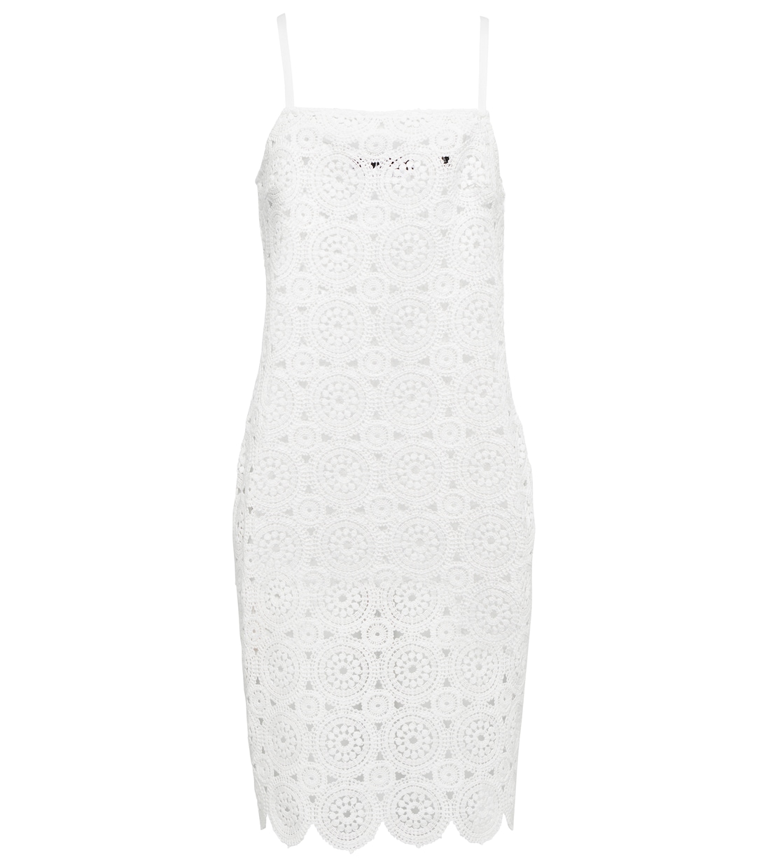 

Мини-платье крючком из смеси хлопка и шелка Rotate, Bright White