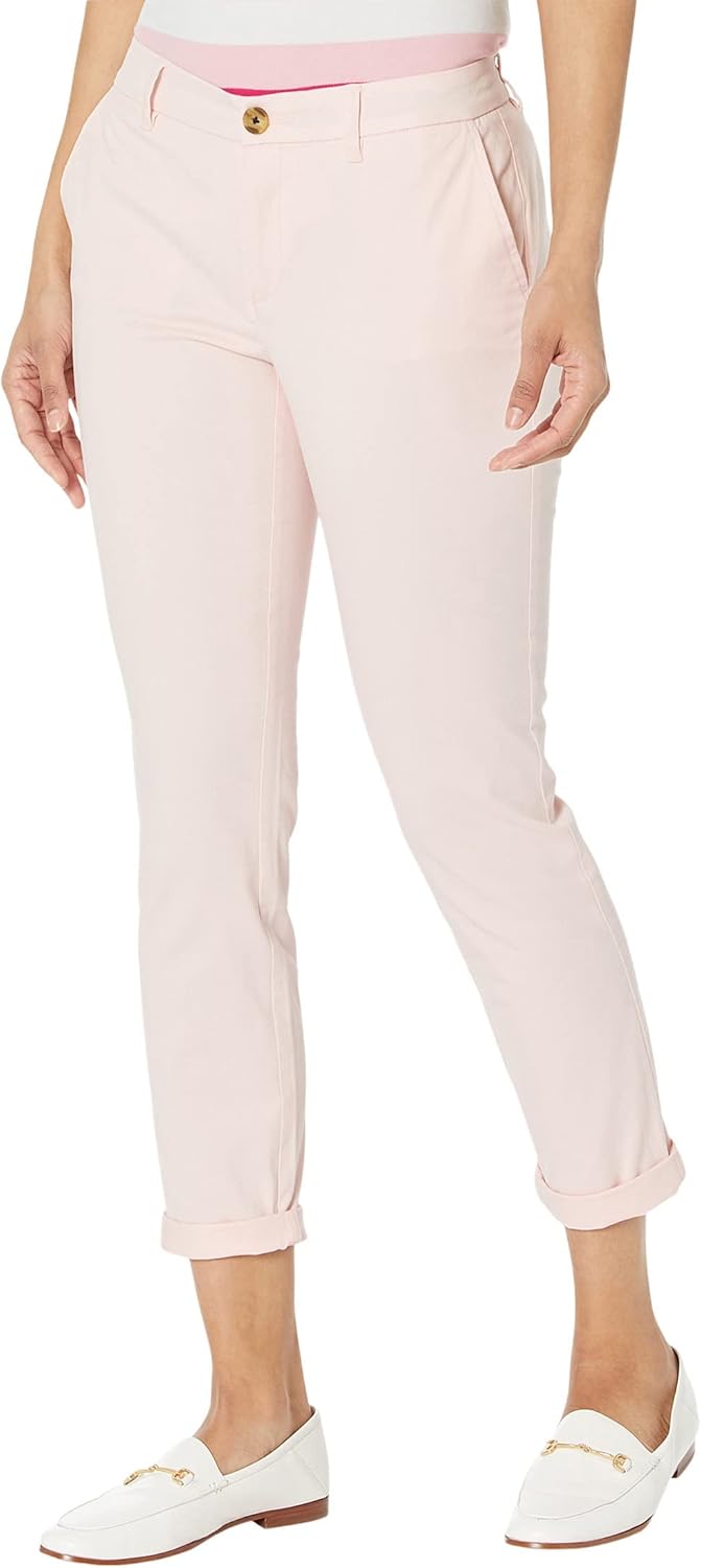 

Женские брюки-чинос Tommy Hilfiger свободного кроя с манжетами Hampton прямого кроя, Ballerina Pink