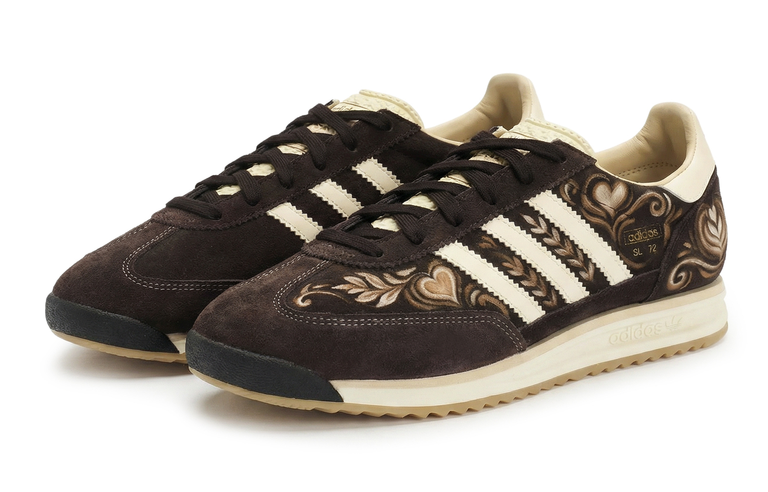 SL72 RS кроссовки Low top Unisex Beige Coffee Adidas Originals, бежевый коричневый — фото 4