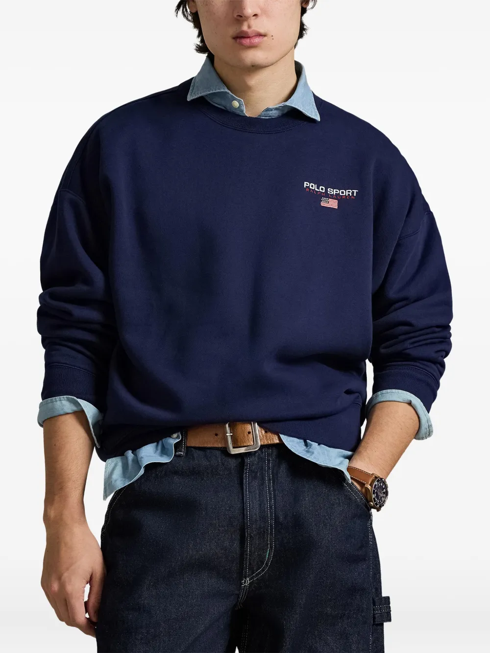 Толстовка с круглым вырезом Polo Ralph Lauren, синий — фото 3